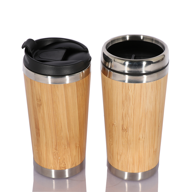 450ML Customized Logo Stainless Steel Bamboo Tumbler