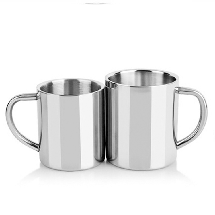 7oz double wall food grade stainless steel mug with handle