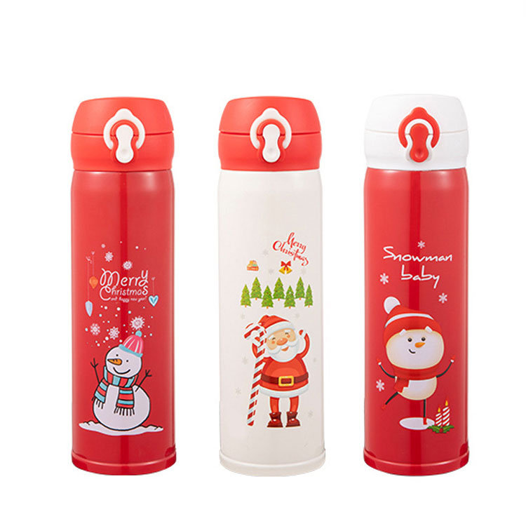 2022 New Design 450ml Kids Thermos Water Bottle Christmas Snowman vacuum flask