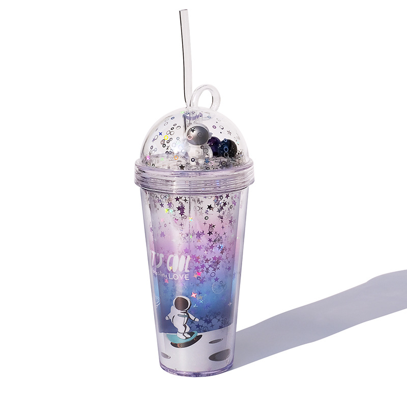 Net red space Cup straw cup creative plastic cup