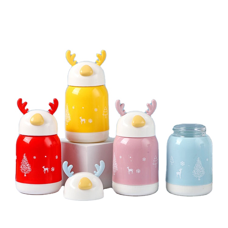 Deer shape glass cup 380 ml for Christmas gift award gift